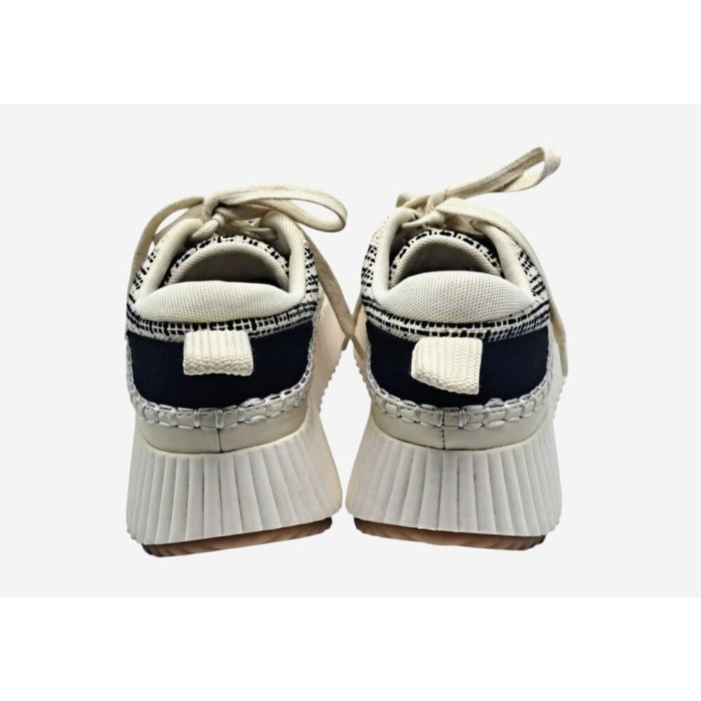 Dolce Vita Womens 6.5 Sneakers Ivory Black Daran Platform Wedge Knit Fabric Shoe - Picture 4 of 7